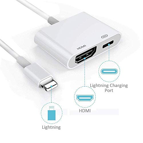 [Apple MFi Certified] Lightning to HDMI Adapter,1080P Digital AV Adapter Sync Screen Connector with Charging Port for iPhone 11/11 Pro/XS/XR/X/8 7, iPad on HD TV/Monitor/Projector(Home Essentials)