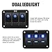 FXC Pre-Wired 3 Gang Rocker Switch Aluminum Panel with 40A Inline Fuse, Waterproof 6-Pin On-Off Car Boat Switch, Blue LED Switch Panel for Marine Boat Automotive RV Truck ATV Vehicles 12V/24V