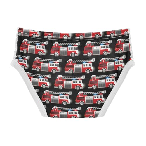 Boys' Exclusive Briefs Toddler Underwear 95% Combed Cotton Boxerbriefs 2T Red Fire Truck Pattern Cars 72