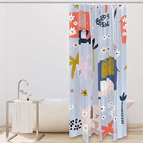Rideau de douche imperméable éléphant coloré 183x183 cm - 3