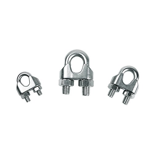 Image of 6 Pieces M5 Stainless Steel Wire Rope Cable Clip Clamp 3 /16 inch Wire Rope Cable Clip