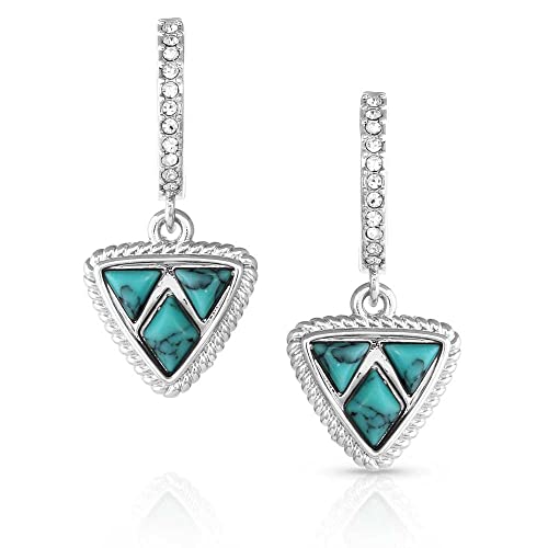 Image of Montana Silversmiths Western Lifestyle Turquoise Post /Stud Earrings (High Noon Cobblestone)