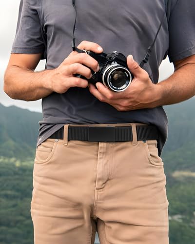 CHAOREN Nylon Ratchet Belts for Men - Adjustable Web Belt - Automatic Slide Buckle for Casual Golf Work2