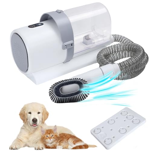 iondelce Dog Hair Vacuum & Grooming Kit, Pet Grooming Vacuum with 4 Limited Combs,2.5L Dust Cup Dog Brush Vacuum with Grooming Tools for Shedding Pet Hair, Home Cleaning