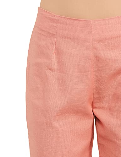 Image of Biba Women Solid Narrow Bottom Wear(Bottom W14918 Cvrn Cly M),Cavern Clay Brown