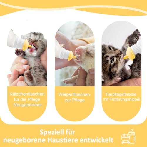 Gufastoe 5Pcs Haustier Fütterung Mini Silikon Nippel mit Flasche für Welpen Hund Katze oder andere Haustiere (Modell 4)