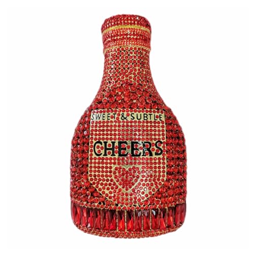 Image of Rhinestone Champagne Bottle Clutch, Luxury Evening Bag for Women