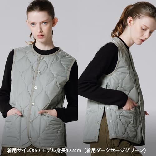 タイオン インナーダウン・オフィシャル ユニセックス ミリタリー クルーネックボタン ダウンベスト 004B2ML-1 の商品画像 2