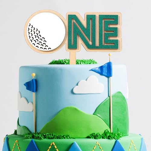 Image of Golf 1st Birthday Tassel Banner - Golf Boy 1st Birthday High Chair Banner,Hole in One Highchair Decoration, First Year Sports Smash Cake Wall Banner,Cake Smash Backdrop Banner, First Birthday (Cake Topper)
