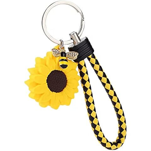 GOLLEY Sunflower Keychain,Key chain for Women,Key Ring women for Best Friend Gift, Car Keychain for Women Cover
