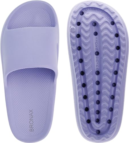 Image of BRONAX Arch Support Slides for Women and Mens | Cushioned Thick Sole Pain Relief Slippers