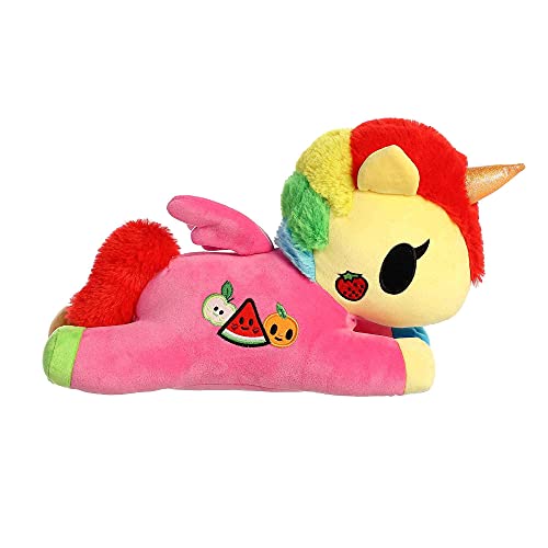 Aurora® Enchanting ©Tokidoki Squishy Fruttina - Animal de peluche - Diseño brillante y colorido - Peluche de exhibición - Multicolor 13 pulgadas