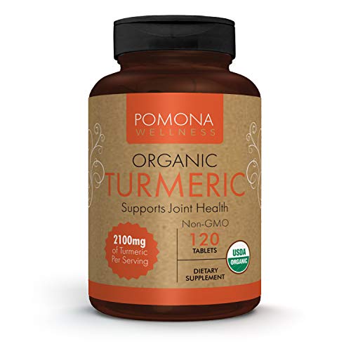 Pomona Wellness Organic Turmeric Supplement 1,400 Mg, Turmeric Curcumin With Black Pepper For Absorption, For Joint Support, Immunity, And Inflammation, Usda Organic, Non-Gmo, Vegan, 120 Tablets #TOP13