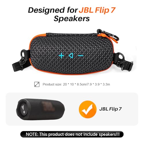 Image of ZORBES Compatible with JBL Flip 7 Charger Series Speakers EVA Hard Shell Carry Case, Waterproof Protective Storage Bag with Soft Velvet Lining, Zipper Closure & Shoulder Strap