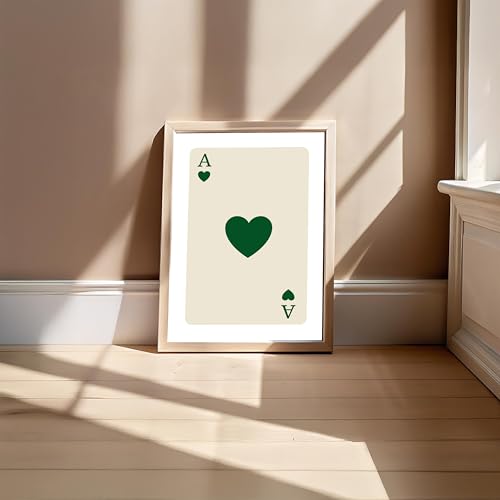 Image of BLINKART Playing Card Aesthetic Modern Art Walls With Frame | Natural Wood Texture | Living Room Bedroom Office Wall Decoration | Poster Home Decor Frames Wall Bedroom | 12x8 Inches (D230)