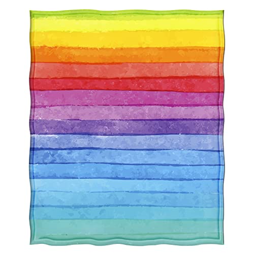 Levens Rainbow Throw Blanket Gifts For Women Girls, Colorful Decor For Couch Bed Sofa Travelling Camping, Birthday Christmas Soft Cozy Lightweight Blankets For Kids Adults 50"X60" #TOP1