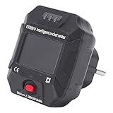 ET89EU Intelligenter Steckdosentester Steckdosendetektor LCD Anzeige Spannungs Frequenz Detektor für Haushaltsgeräte EU AC 220V-250V