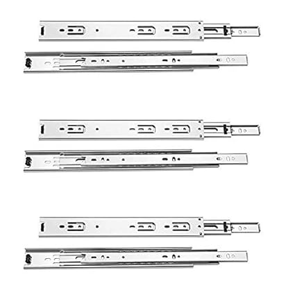 SANJARI Telescopic Channel 4 Ball Bearing Silver Drawer Channel (500 mm 20 Inch) (Pack of 3)