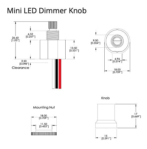 Mini Led Dimmer Knob With Rotary Control Switch - Pwm Dimming For 12-24V Leds, Fully Waterproof, Dim Up To 4.8A At 12V Or 2.4A At 24V: Car Automotive, Marine, Low Voltage Under Cabinet Lights #TOP6