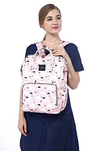 HaloVa Diaper Bag, Large Mommy Daddy Baby Travel Backpack - Thumbnail 4