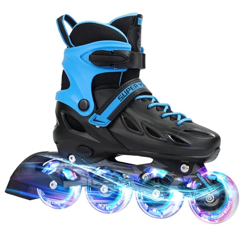 SUPER YOUNGSTER Adjustable Inline Skates for Boys Girls Ages 4-12 with...