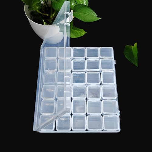 Image of 30 in 1 Diamond Art Storage Containers with Lids,Transparent Bead Organizer Box,Diamond art accessories-divided storage box,Jewelry Storage Case, Portable Labeled Trays for Home & Travel
