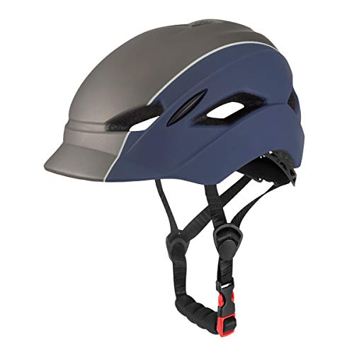 KINGBIKE Bike Helmet Men Women Bicycle Adult Cycling Road Helmets for Mens Womens Adults Casco para Bicicleta with Safety Light Portable Bag Accessories (Blue+Titanium)
