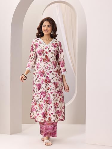 Image of Gerua By Libas Printed Silk Blend Straight Kurta With Palazzo | daily wear suit