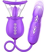 Rose Sex Toy for Womens Sex - 3in1 Upgrade Rose Sex Stimulator for Women with 7 Tongue Licking & ...