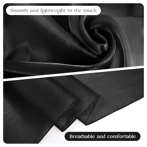 E-Clover Black Shawls and Wraps for Evening Dresses Satin Scarf for Women Long Wedding Shawls for Bridal Party Everyday Wear3