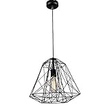 Glighone Lampada a Sospensione da Soffitto, Modello Vintage Industriale per Cucina Sala da Pranzo Bar Ristorante, Attacco E27, Plafoniera in Metallo