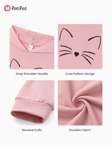 Image of PATPAT Girls 2 Piece Outfits Long Sleeve Hoodie and Leggings Clothing Set Outfits for Girls 4-12Y Fall /Winter Outfits
