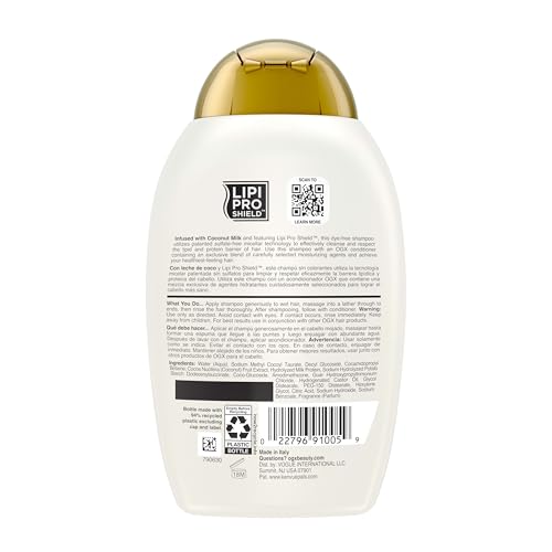 OGX Nourishing + Coconut Milk Moisturizing Shampoo, 13 fl oz - image 8