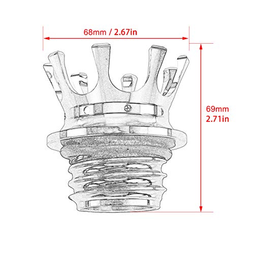 Yhmtivtu Motorcycle Fuel Tank Cap Aluminum King Crown Gas Cap Right-Hand Thread Fit For Harley Sportster Xl 883 1200 48 Dyna Road King Softail Bronzed #TOP6