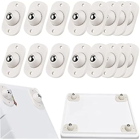 16 PCS Self Adhesive Castor Wheels, Mini Swivel Casters Castors for Furniture, Small Castor Wheels Stick On Castors Pulley Rollers Cover