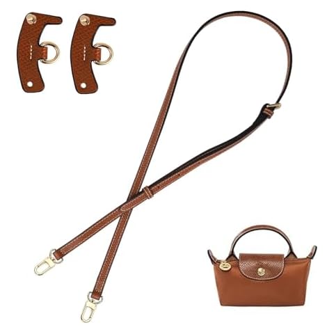 Hap Tim Genuine Leather Purse Straps, Adjustable Replacement Crossbody Shoulder for Handbag, Mini Bag, Cross Body Purse (Brown) Cover