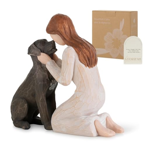 Storieme Black Labrador Gifts for Women: Dog Mum Gifts for Dog Lovers - Pet Loss Memorial Figurines with Glowing Paw Print