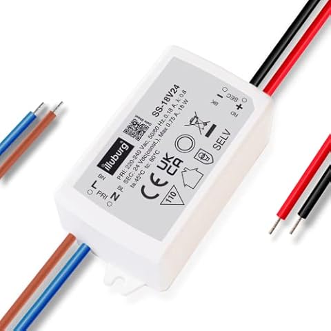 illuburg LED Driver 24V Constant Voltage 18W Flickerfree for LED Strip Lamp LED Power Supply Transformer Cover