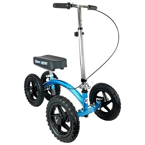 KneeRover QUAD All-Terrain Geländegängiger Knie-Rollator in Metallicblau Cover