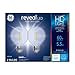 LED Reveal Globe Light Bulbs, Clear Pure White, 500 Lumens, 5.5-Watts, 2-Pk.