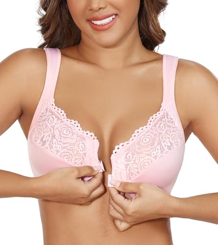 DotVol Femme Soutien-Gorge Grande Taille Minimiseur réducteur Non rembourré Bra Confortable Rose...