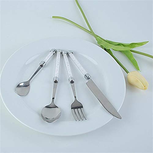 Luxus Silber Set Hochzeit Abendessen Set glitzernde Griff Geschirr Set Acryl Kristall Tisch Messer Dinner Gabeln Teelöffel 4 stücke essgeschirr (Color : 24pcs 6sets) 3 Luxus Silber Set Hochzeit Abendessen Set glitzernde Griff Geschirr Set Acryl Kristall Tisch Messer Dinner Gabeln Teelöffel 4 stücke essgeschirr (Color : 24pcs 6sets)
