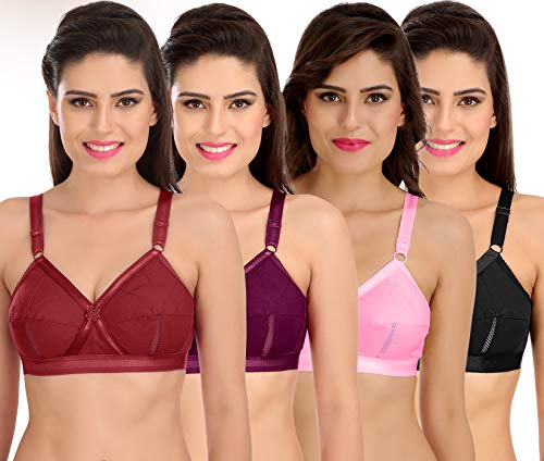 Image of SONA Women's Perfecto Cotton Full Coverage Non Padded Minimizer Bra ( 30C) Pack of 4
