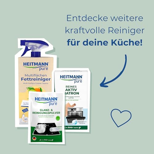 HEITMANN pure Glaskeramik- und Edelstahl Reiniger | 3-in-1 | Reinigung, Glanz und Pflege | 250 ml