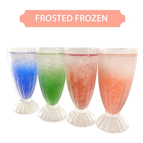 Lily's Home Insulated Double Wall Gel-Filled Acrylic Plastic Frosted Freezer Milkshake Glasses. Ideal For Root Beer Float, Smoothies And Ice Cream Soda. Old Fashioned Style. Set Of 4 Colors #TOP2