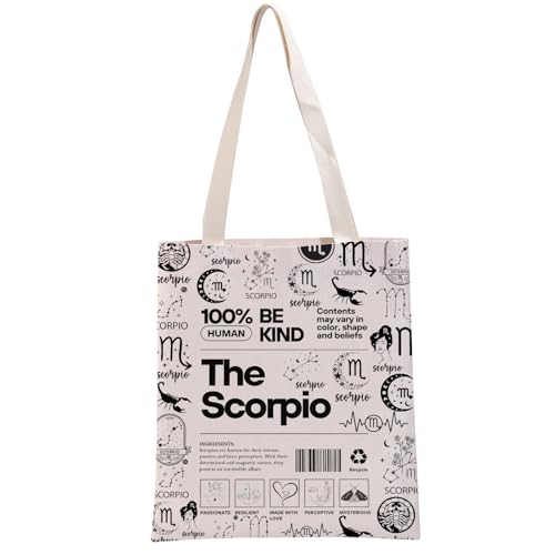 G2TUP Scorpio Inspired Gift 100% Human Be Kind The Scorpio Tote Bag Astrology Lover Handbag Zodiac Merch