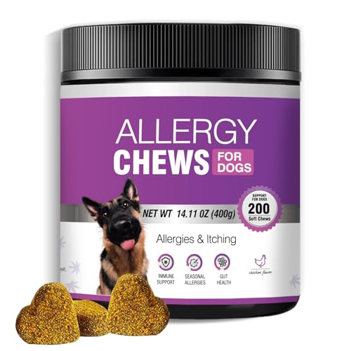 Dog Allergy Chews 200PCs – Dog Allergy and Itching Skin Relief Anti Itch Aller Immune Bites for Dogs Itching Itchy Paw Relief Itch Allergy Probiotics Support Chew Vitamins for Skin and Coat Allergies Dog Allergy Chews 200PCs – Dog Allergy and Itching Skin Relief Anti Itch Aller Immune Bites for Dogs Itching Itchy Paw Relief Itch Allergy Probiotics Support Chew Vitamins for Skin and Coat Allergies