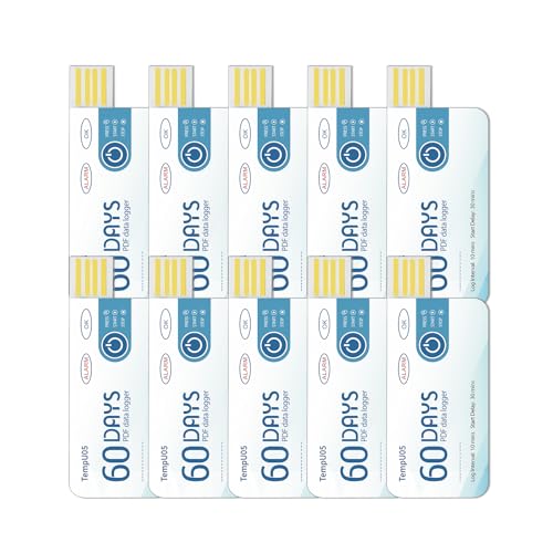 Image of Tzone Temperature Data Logger USB Temp Recorder Disposable with PDF Report | 10 Packs,Single Use Thermometer Recording,for Shipping Refrigeration Cold Chain Transport Tracking,Tempu05 IP67 Waterproof