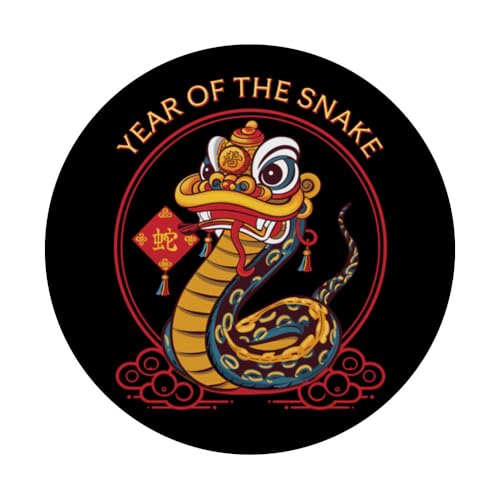 Year of The Snake 蛇 Zodiaque Chinois Art Oriental Astrologie PopSockets PopGrip Adhésif – vue 3