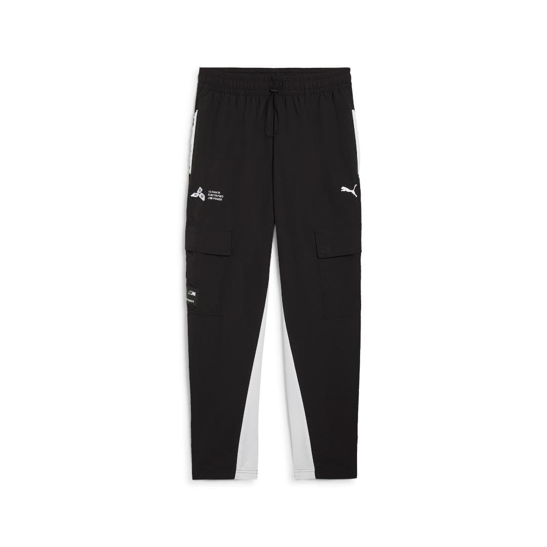 Men's BMW M Motorsport Woven Cargo Pants, Puma Black AH24, Large